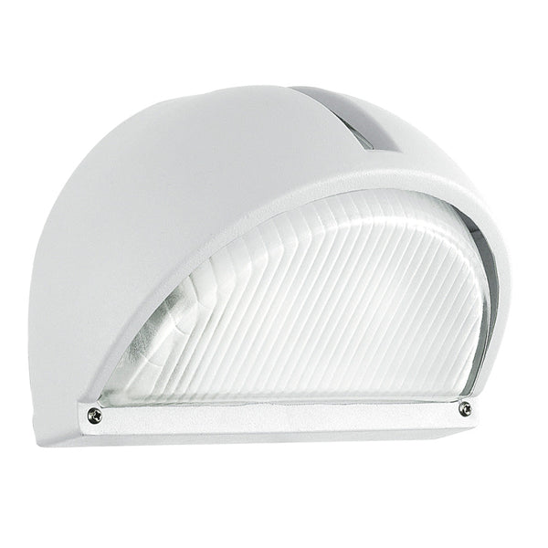 Onja 60W Aluminium Glass Garden Outdoor Bulkhead Wall Light - White